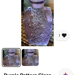 Purple Patterned Glass Bottle